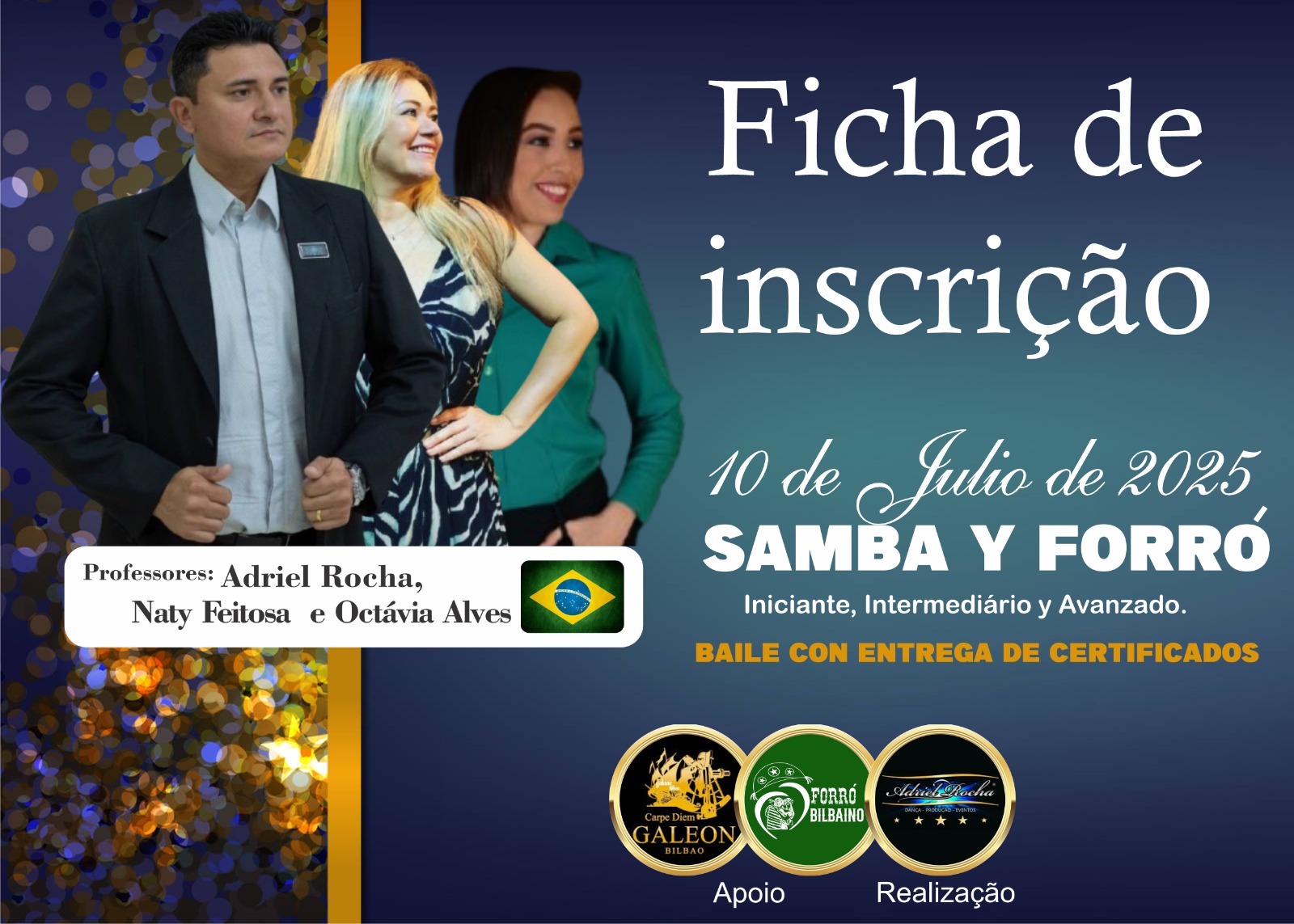 Ficha de Inscrição 10 Julho Samba Y Forró Adriel Rocha Naty Feitosa Octávia Alves